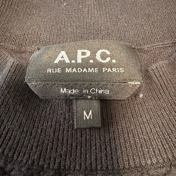 A.P.C. Black Textured Crewneck Sweater - Picture 2 of 5
